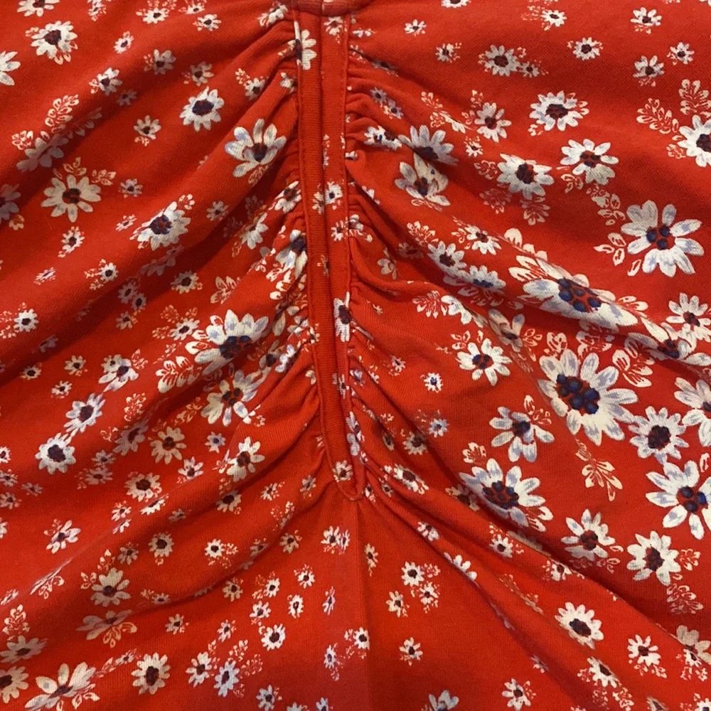 Free People Red Floral Print Body Suit - Small - Picture 5 of 9